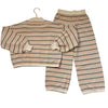 Rylee & Cru Ivory, Tan, Brown Cotton Knit Sweater & Wide-Leg Pants  Set - 8-9Y