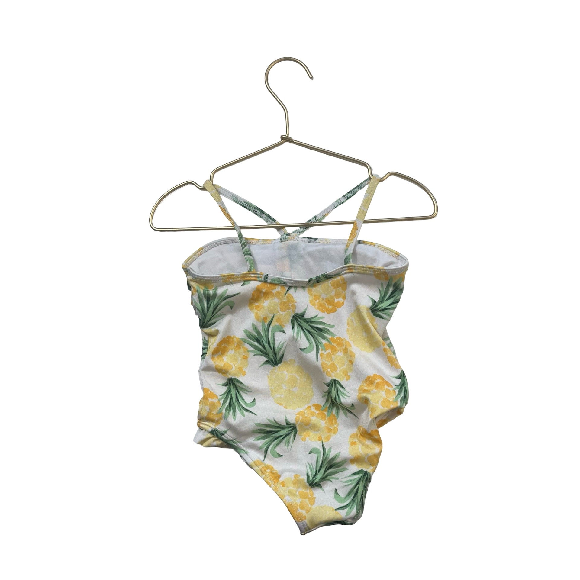 Janie and Jack Ivory, Yellow & Green Pineapple Swimsuit - Size 2