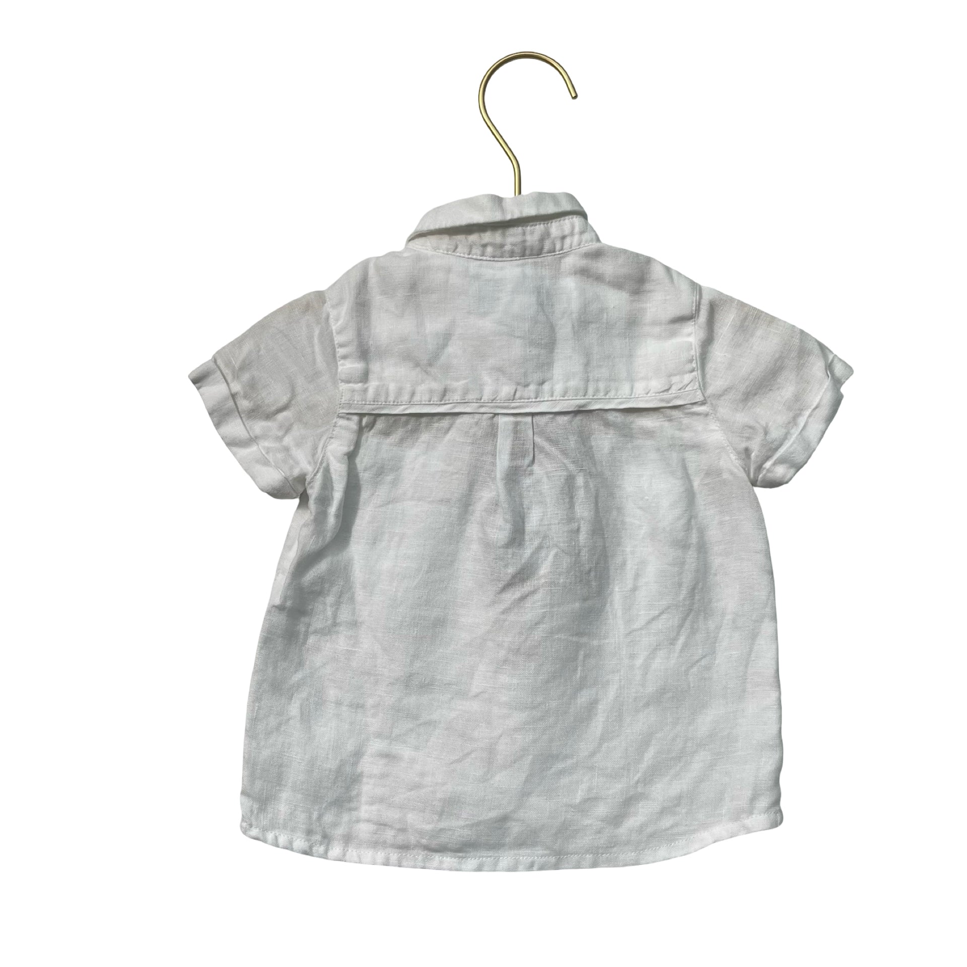 Tartine et Chocolat White 100% Linen Button Down - Size 1A