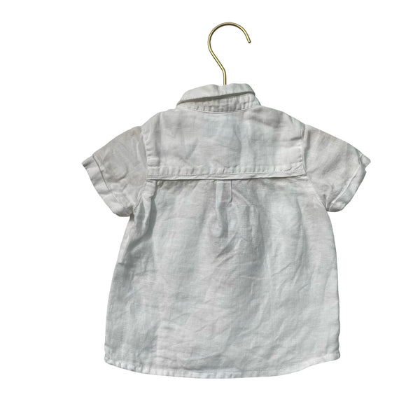 Tartine et Chocolat White 100% Linen Button Down - Size 1A