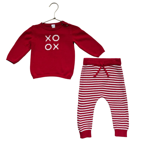 Carter's Red & White 'XOXO' Sweater Set - Size 12 Months
