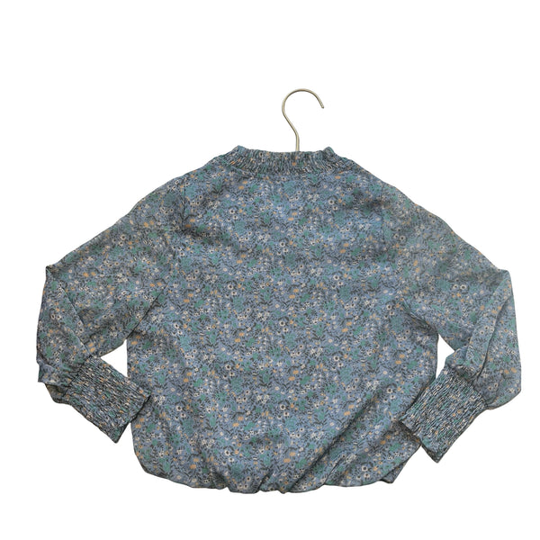 Pleat Floral Chiffon Blouse - Size 7