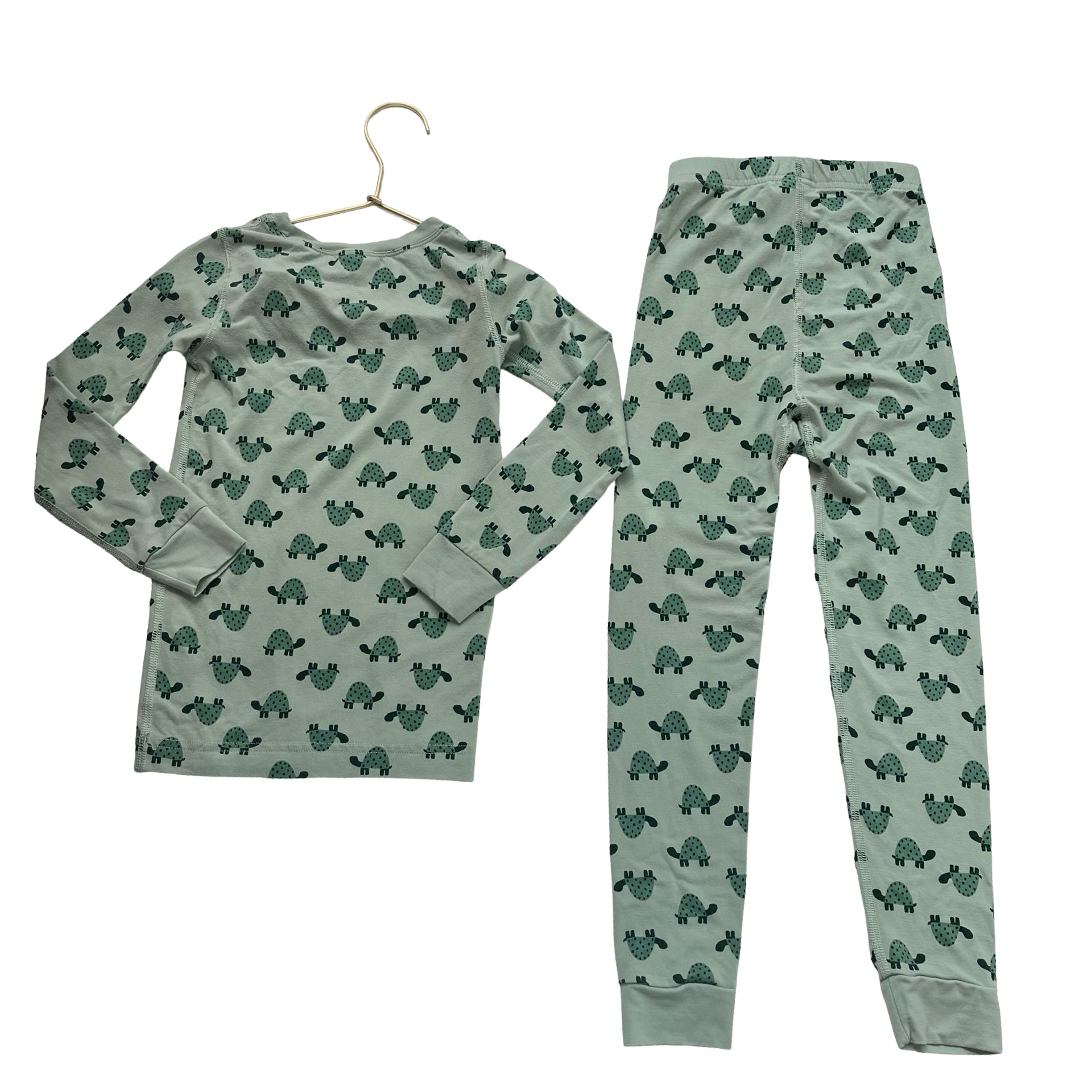 Hanna Andersson Green Turtle Print 2 Piece PJS - Size 5