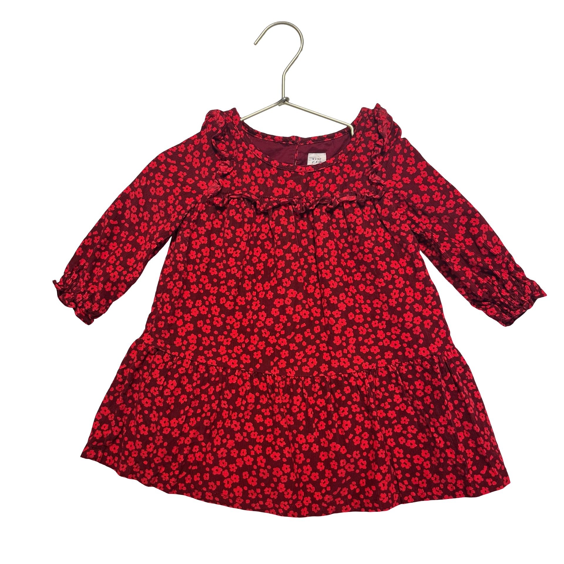 Baby Gap Red Floral Corduroy Dress - Size 18-24 Mo