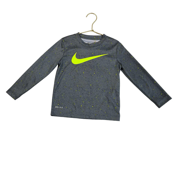 Nike Dark Gray, Black, Neon Splatter Logo Athletic Shirt - Size 3T
