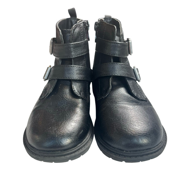 Cat & Jack Black Buckle Ankle Boots - Size 12