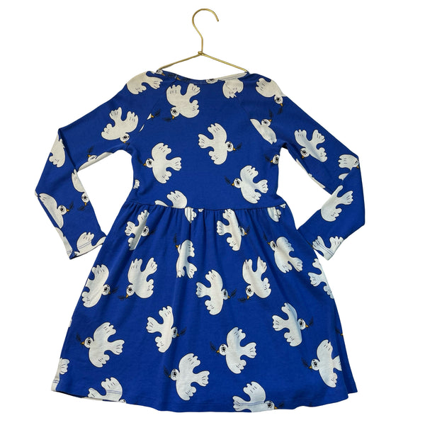 Mini Rodini x Wrangler Blue Dove Print Dress - Size 5-7Y