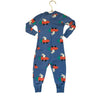Hanna Andersson Blue Bunny in Carrot Car Print One-Piece PJs - Size 12-18 Mo