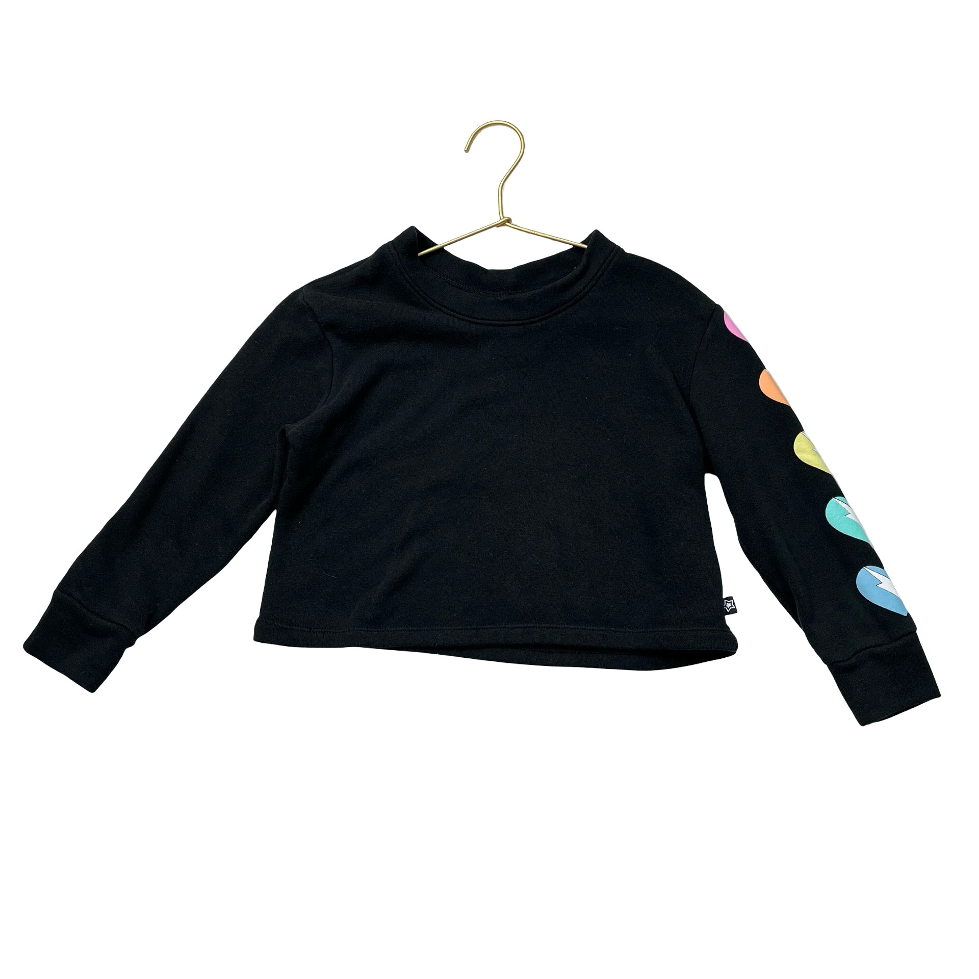 Pixie Lane Black & Pastel Heart Sweatshirt - Size 5