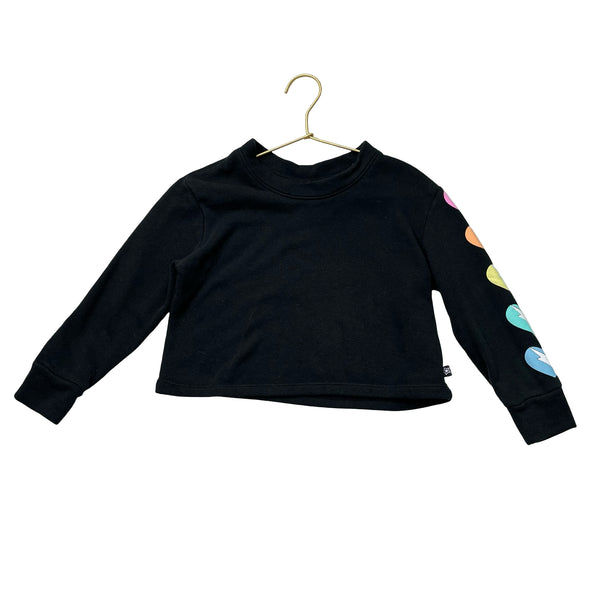 Pixie Lane Black & Pastel Heart Sweatshirt - Size 5