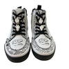 Ground Up White & Black Dinosaur Print Sneakers - Size 1Y Big Kid