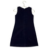 Lola & The Boys Navy Velvet & Silver Beaded Bow Dress - Size 4