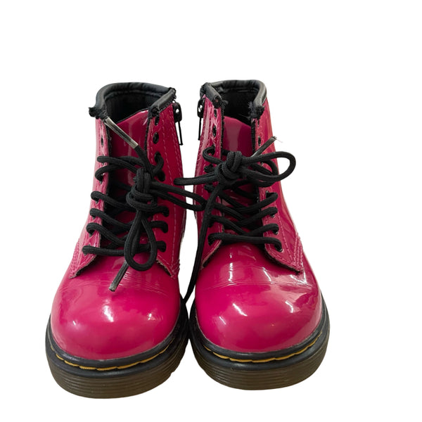 Dr. Martens Dark Pink Patent Boots - Size 7