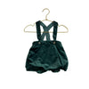 Edgehill Collection Green Velour Overall Bubble Romper - Size 9 Mo