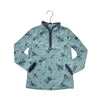 OshKosh Light Blue Floral Lightweight Quarter-Zip Fleece Pullover - Size 5