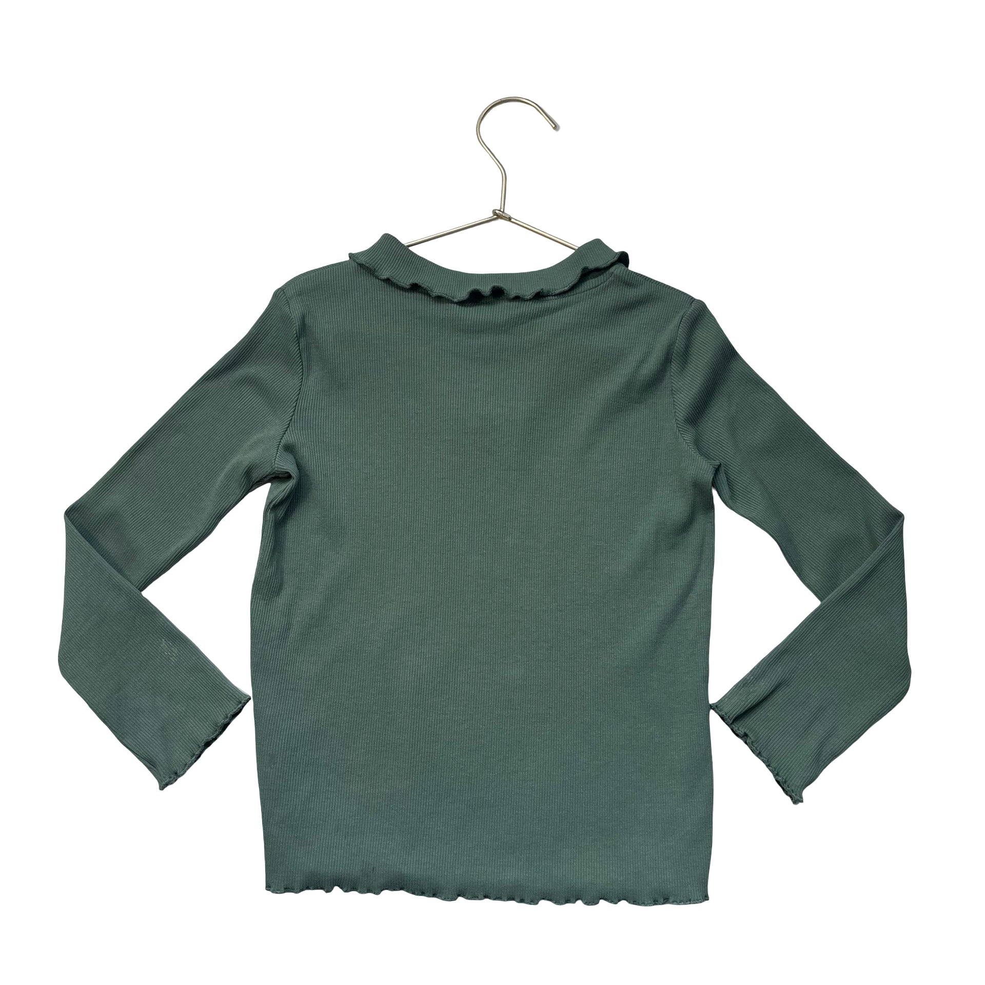 H&M Green Ribbed Polo Shirt - Size 5-6