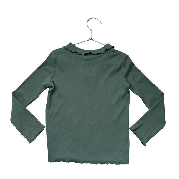 H&M Green Ribbed Polo Shirt - Size 5-6