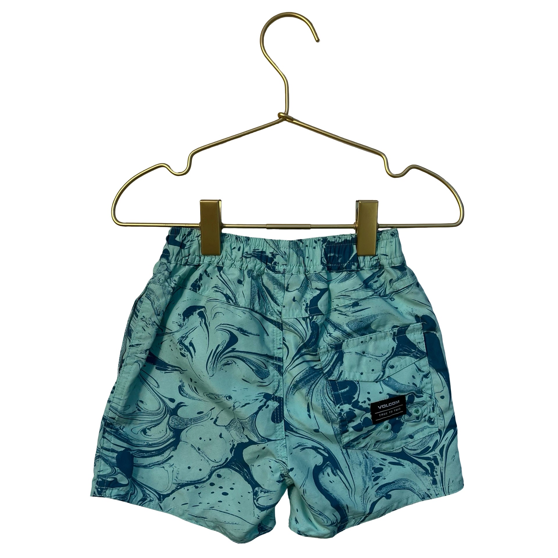 Volcom Teal Swirl Print Swim Shorts - Size 2T