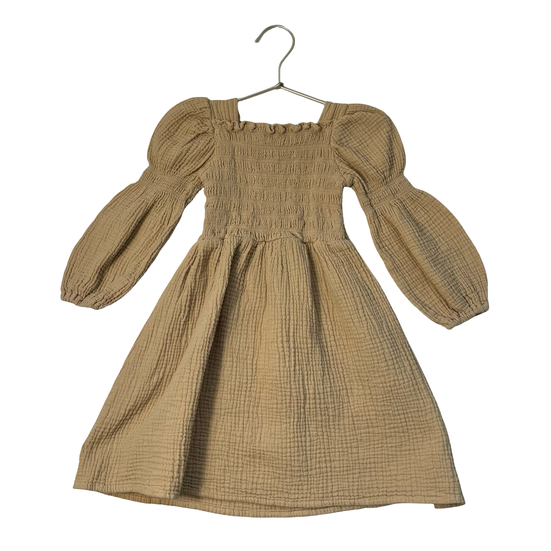 Monbebe Yellow Cotton Gauze Smocked Dress - Size M 2-3