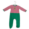 Magnolia Baby Gingerbread Red & White Striped & Green Footed One-Piece - 12 Mo