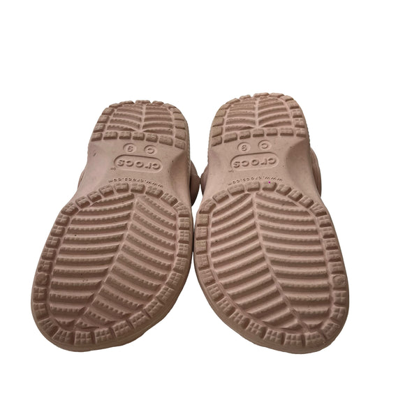 Crocs Dusty Pink Metallic Shoes - Size C9