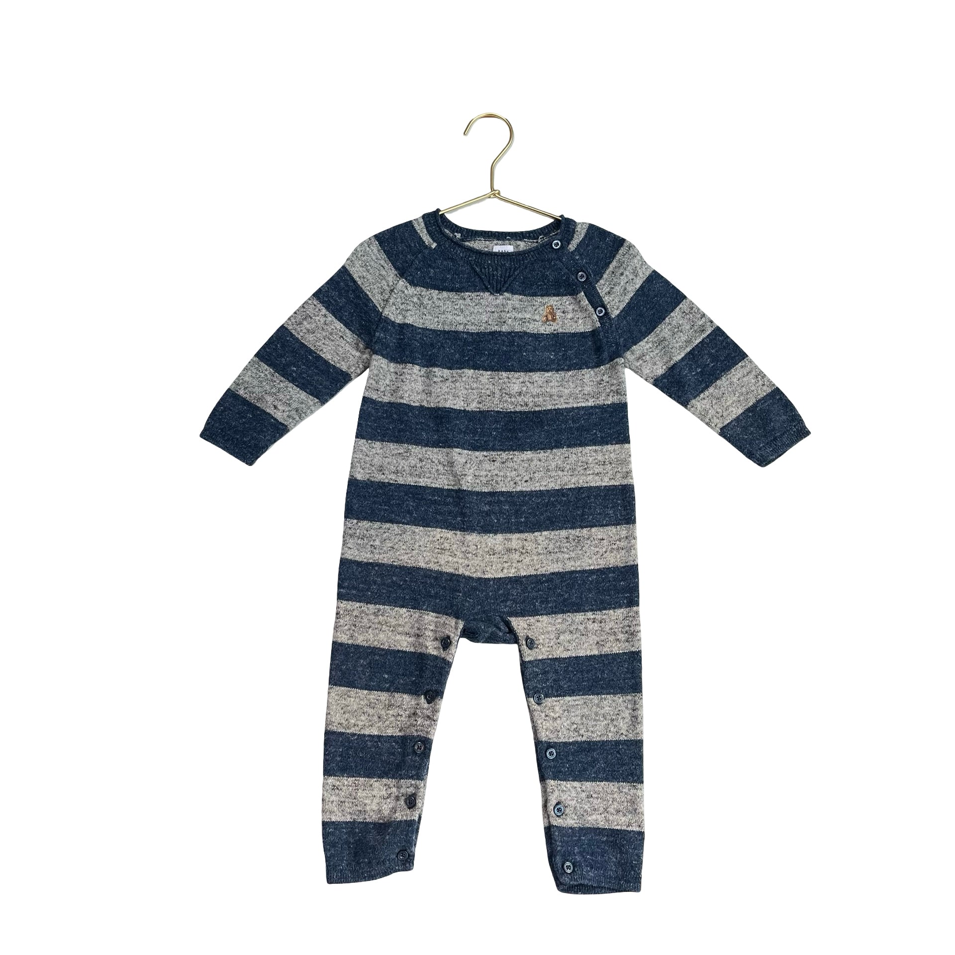 Baby Gap Navy & Gray Striped Knit One-Piece - Size 18-24 Mo