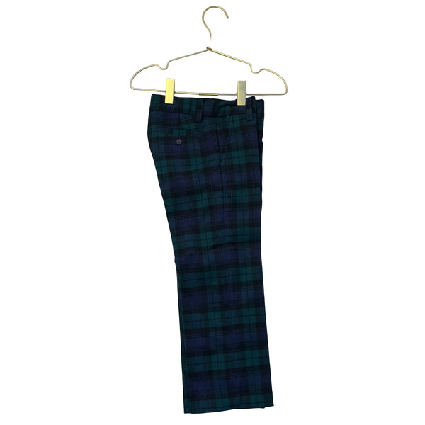 Janie and Jack Green & Navy Tartan Plaid Pants - Size 4