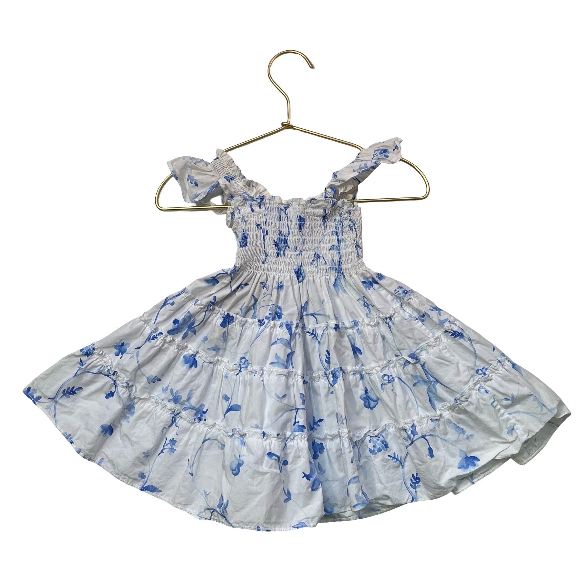 Hill House White & Blue Floral Dress - Size 2Y