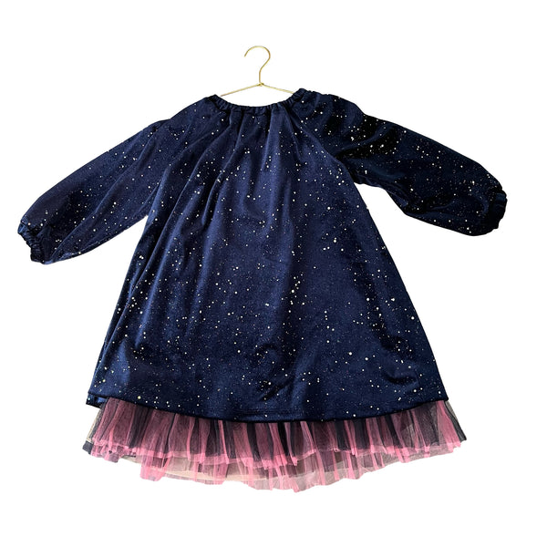 Och Och OG Navy Sparkle Velvet & Tulle Dress - Size 6T