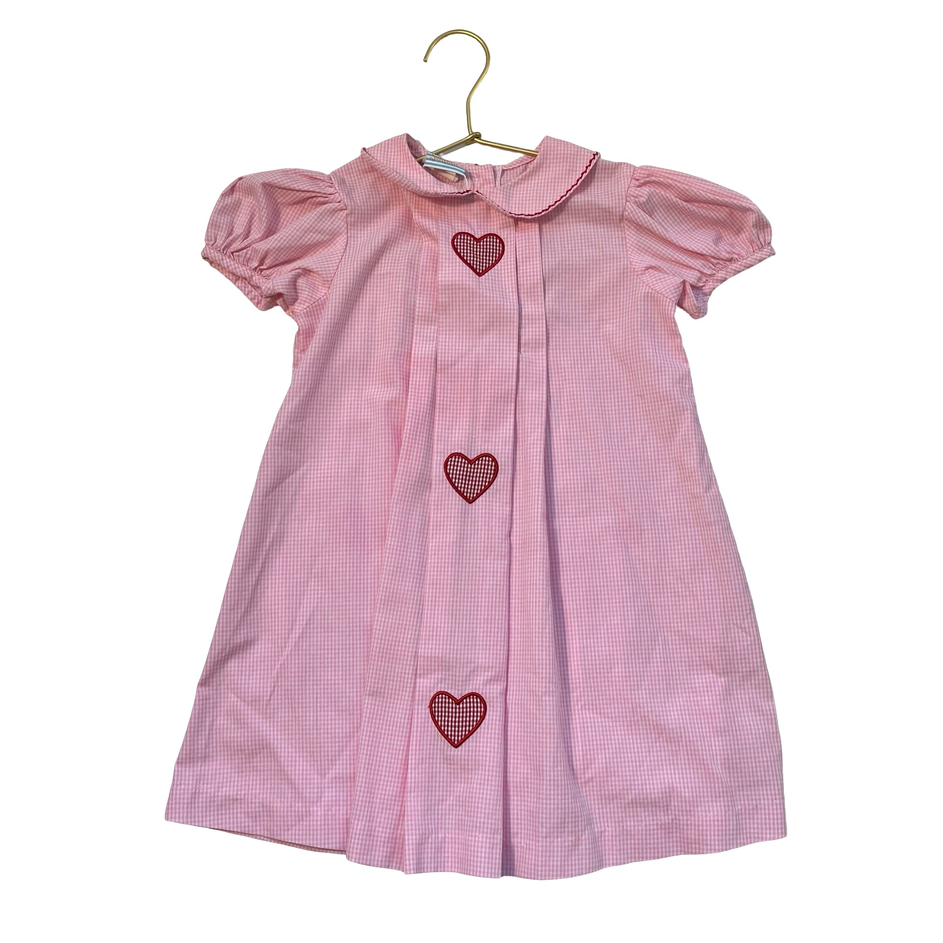 Southern Sunshine Pink Check Heart Dress - Size 4T