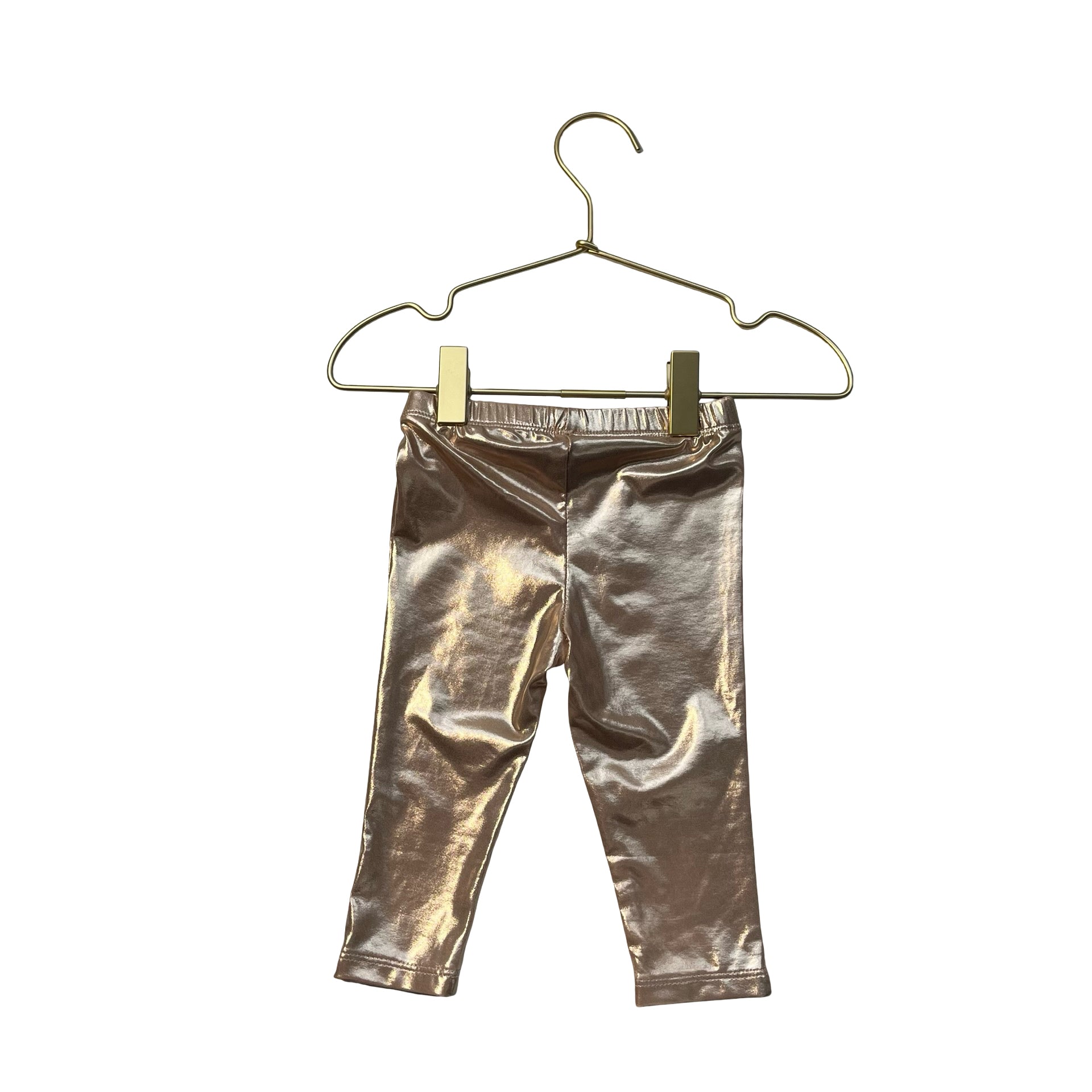 Pink Chicken Gold Metallic Leggings - Size 6-12 Mo