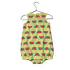 Primary Yellow Watermelon Print Romper - Size 12-18 Mo