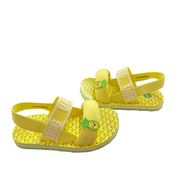 UGG Yellow 'Zuma Sling Pineapple Stuffie' Sandals New in Box - Size 9