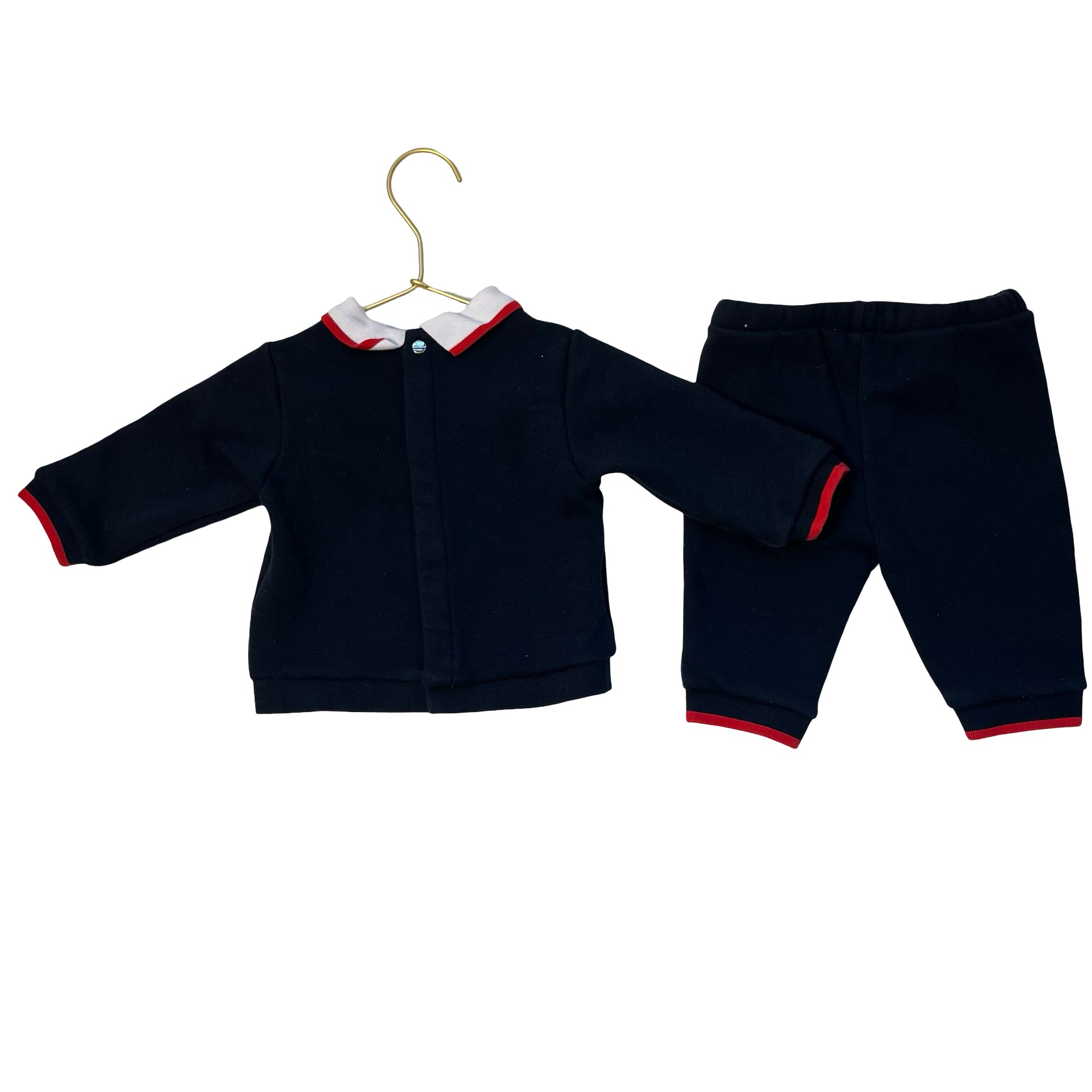 Jacadi Navy Joggers & Sweatshirt w Collar Set - Size 6 Mo