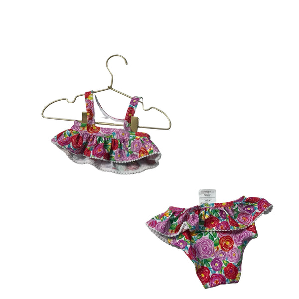 Posh Peanut Colorful Floral Bikini Bathing Suit - Size 6-12 Mo