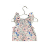 Janie and Jack Ivory, Pink, Blue Flower Print Dress - Size 2T