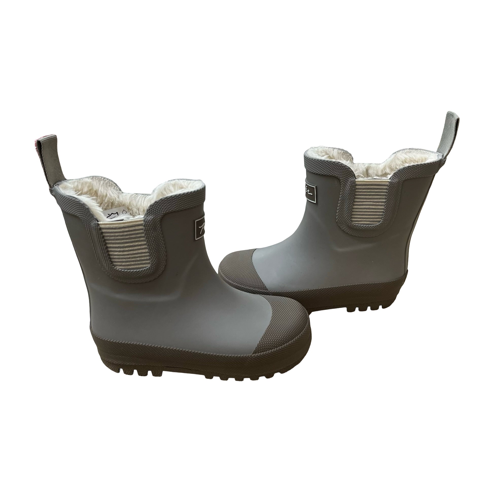 Pehr Faux Fur Lined Taupe Waterproof Rain Boots - Size 10