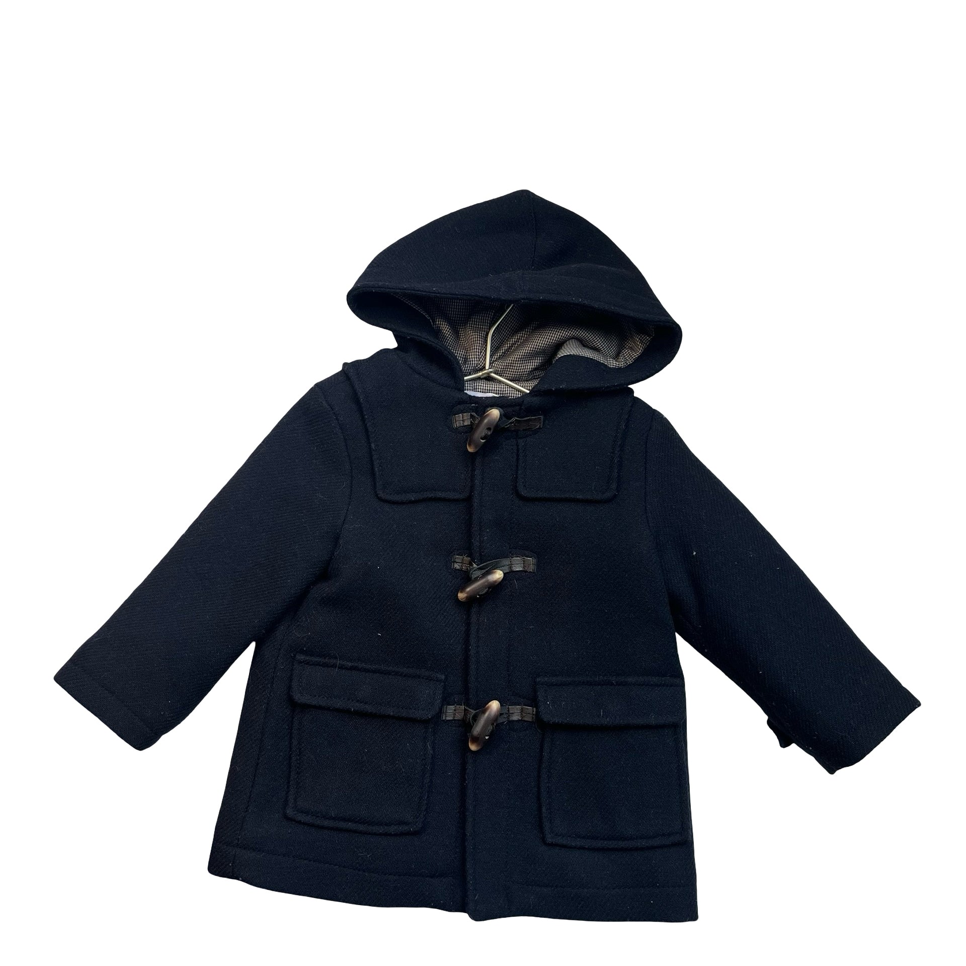 Zara Navy Hooded Toggle Jacket - Size 2-3