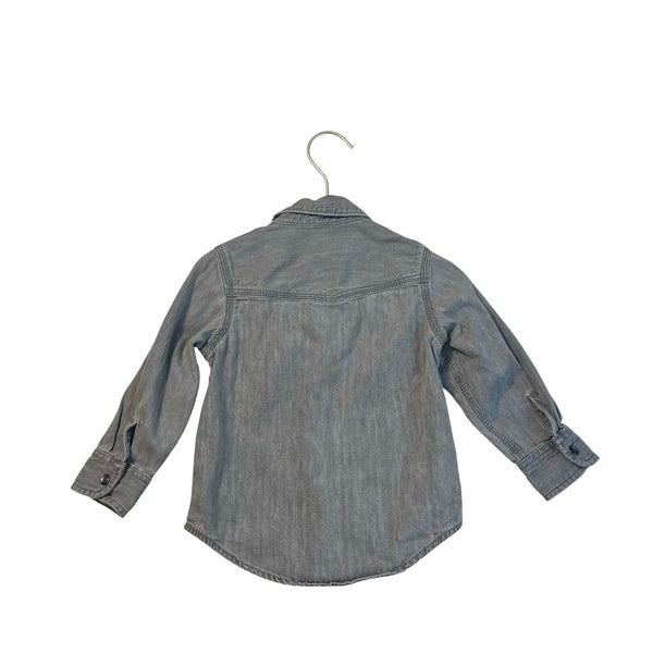 Baby Gap Gray Denim Snap Front Shirt - Size 2