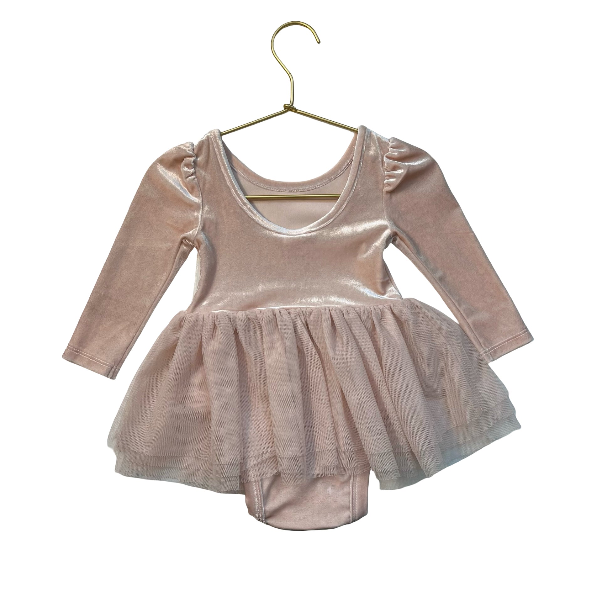 Baby Gap Pale Pink Velour & Tulle Bodysuit Dress - Size 6-12 Mo