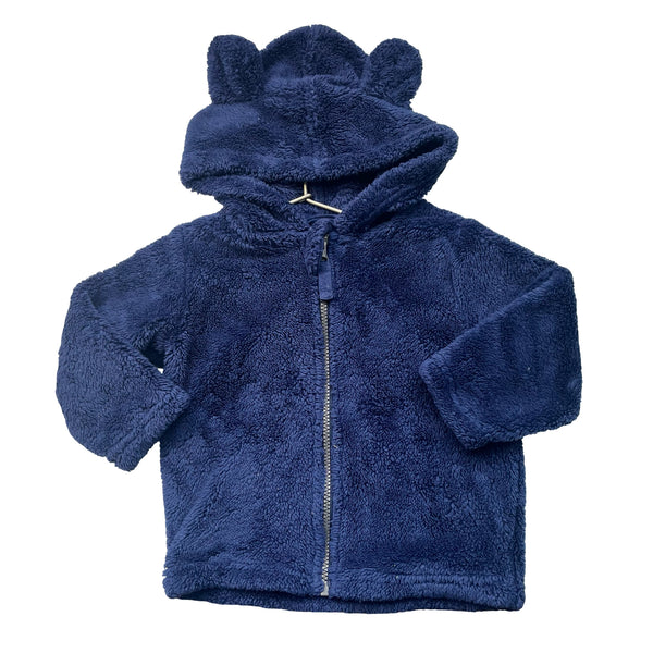Hanna Andersson Navy Hooded Sherpa Jacket - Size 2T