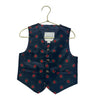 Janie and Jack Navy & Red Flower Print Vest - Size 4