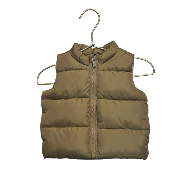 Old Navy Khaki Puffer Vest - Size 3-6 Mo