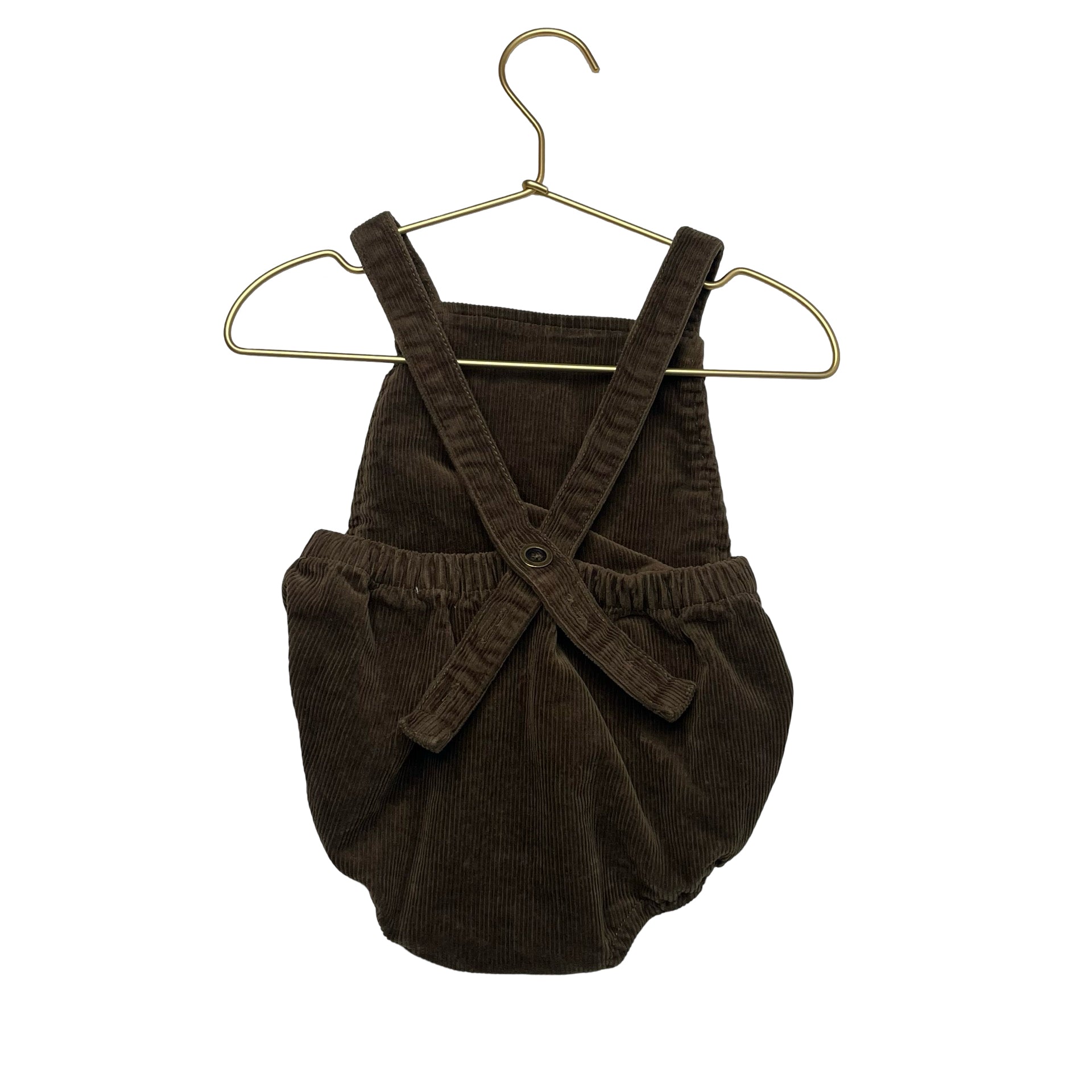 Jamie Kay Olive Corduroy Overall Bubble Romper - Size 1Y
