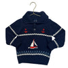Janie and Jack Navy Nautical Quarter-Button Sweater - Size 3