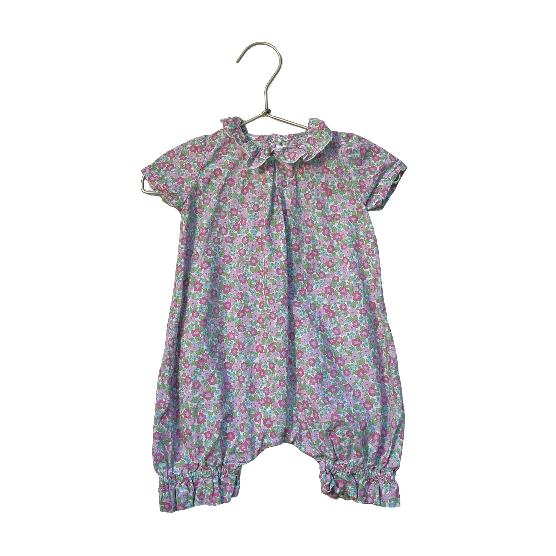 M. Ferrari Pink, Blue, Green Floral Romper - Size 6 Mo