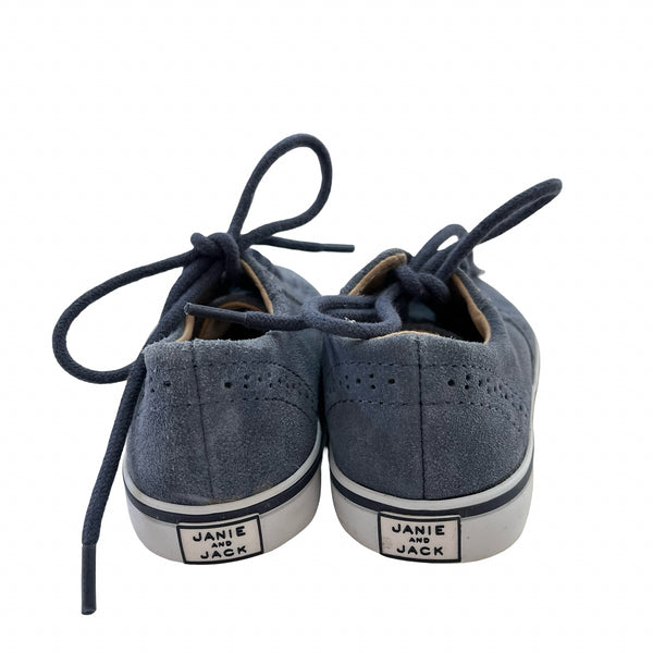 Janie and Jack Light Blue Suede Oxford Style Sneakers - Size 8