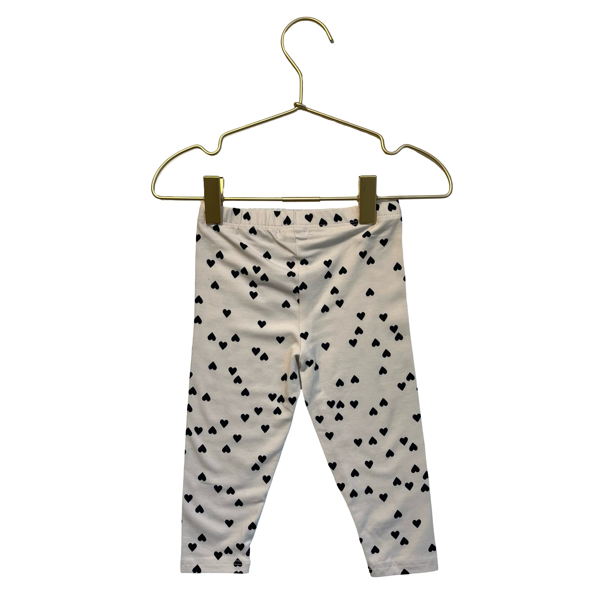 Splendid Blush & Black Heart Print Leggings - Size 12-18 Mo