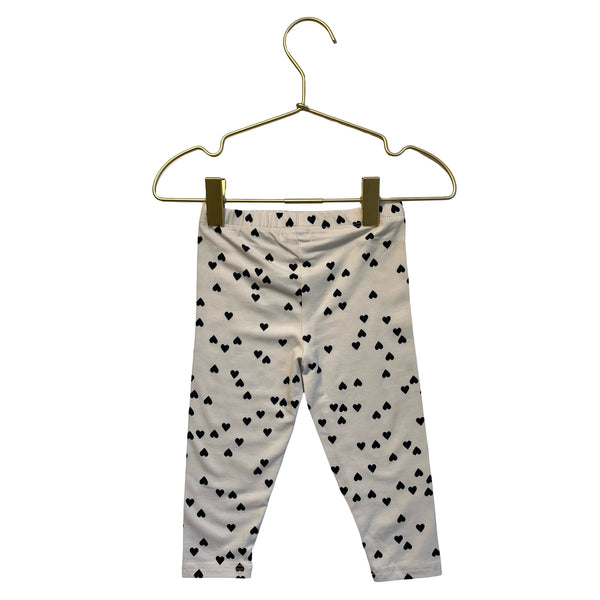 Splendid Blush & Black Heart Print Leggings - Size 12-18 Mo