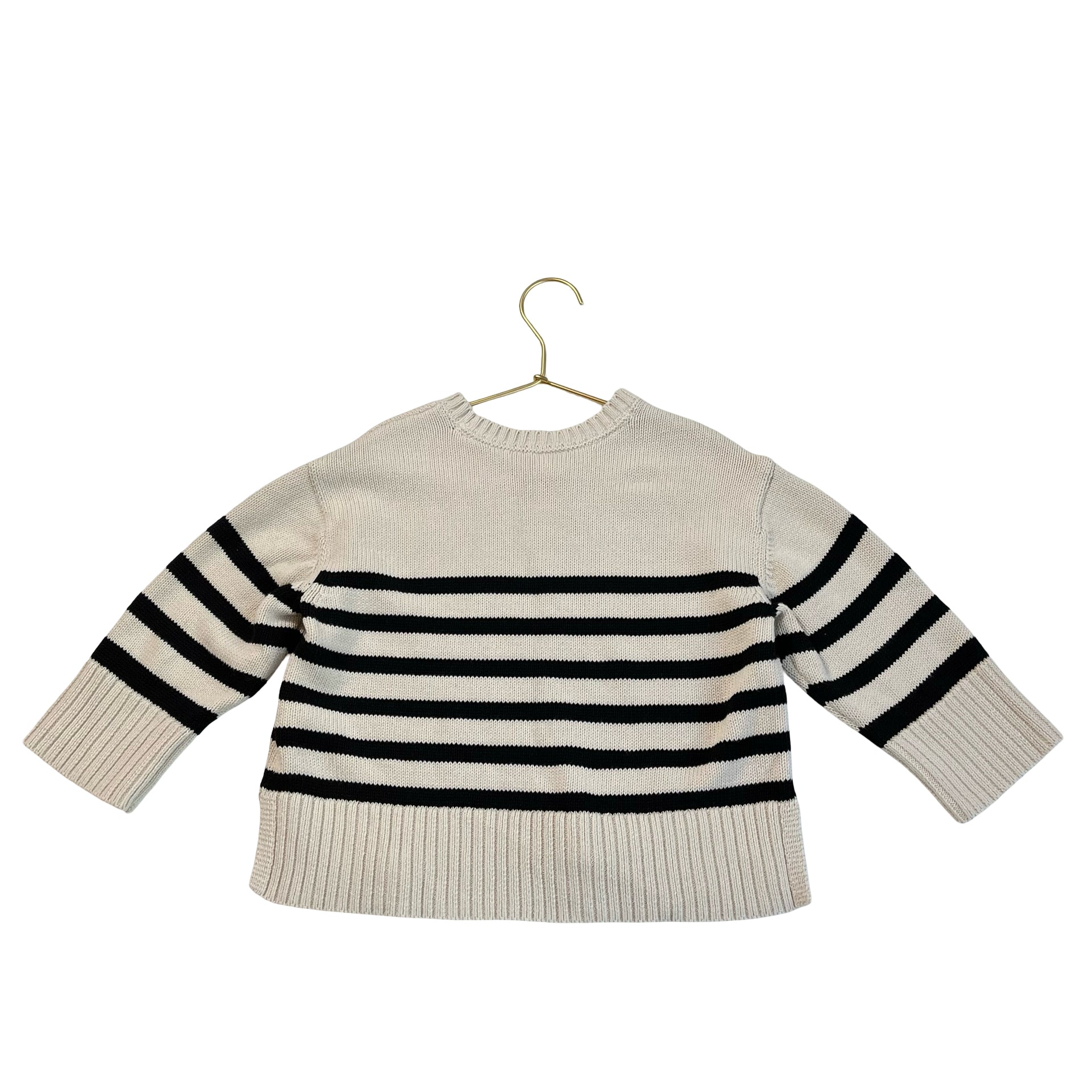 Baby Gap Ivory & Black Striped Cotton Sweater - Size 4